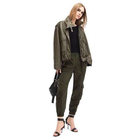 NWT AllSaints Freda Tensel Cargo Trousers Joggers Sz 0 - Picture 2 of 12